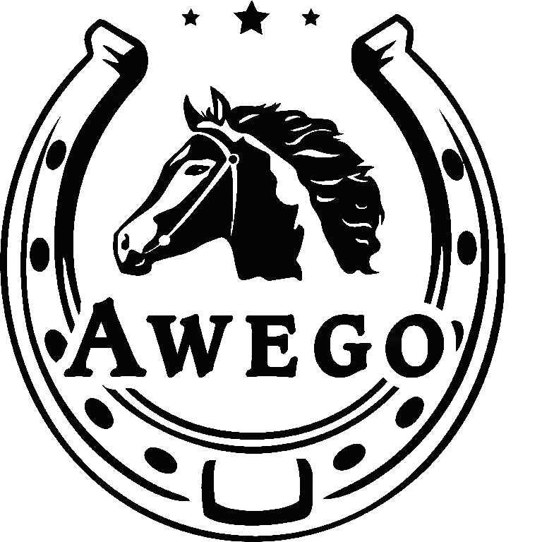 Das Logo von Awego Pferde & Stunts in schwarz.