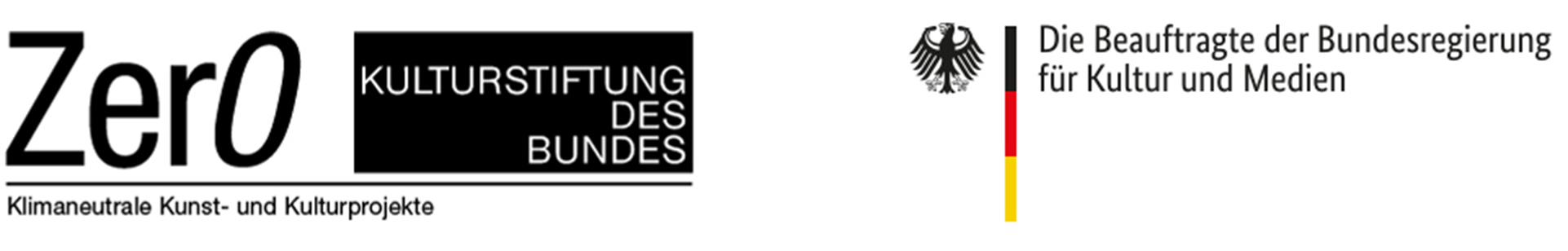 Fonds-Zero_BKS-Logos Logos von Zero Kulturstiftung des Bundes und der Beauftragten der Bundesregierung für Kultur und Medien.